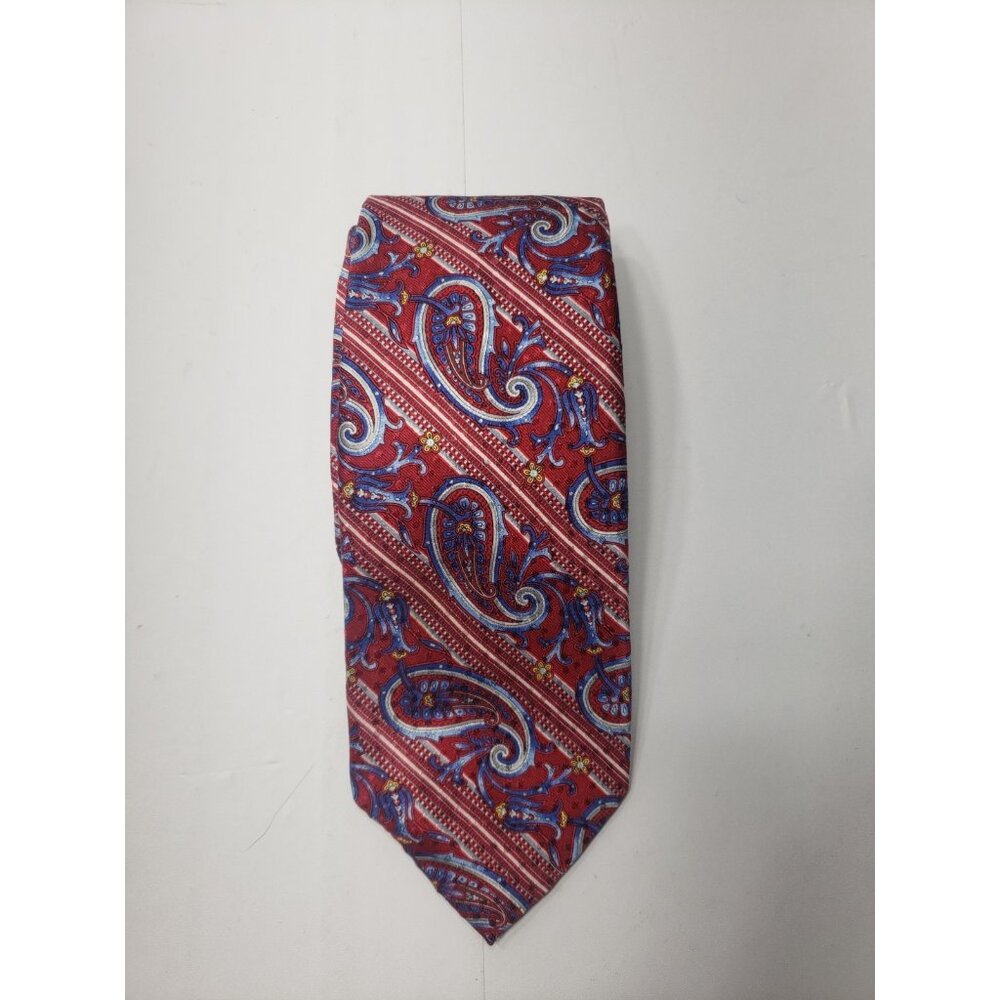 Robert Talbott Carmel Classic Tie Red Blue Paisley Hand Sewn Finest Silk